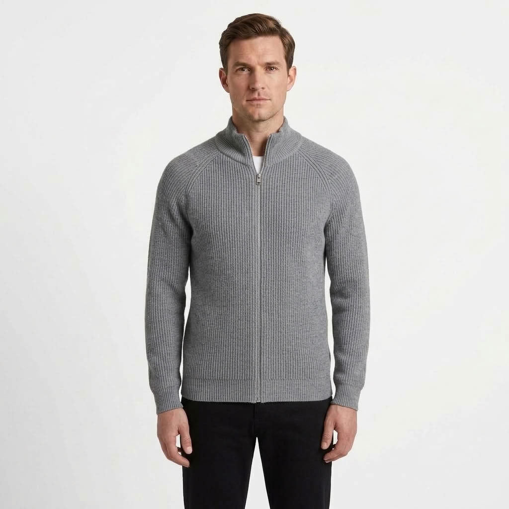 Refined Zip Cardigan For Men