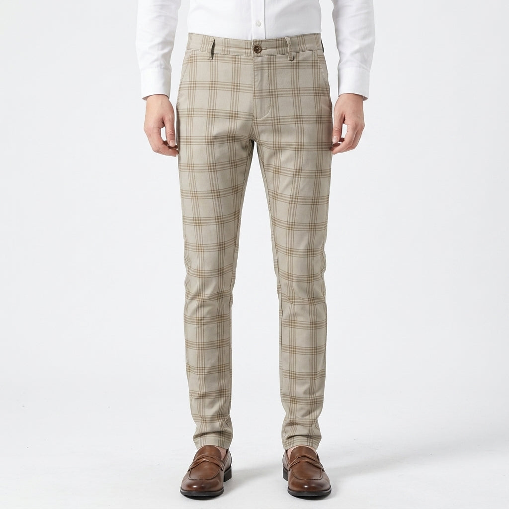 Tailored Plaid Dress Pants For Men