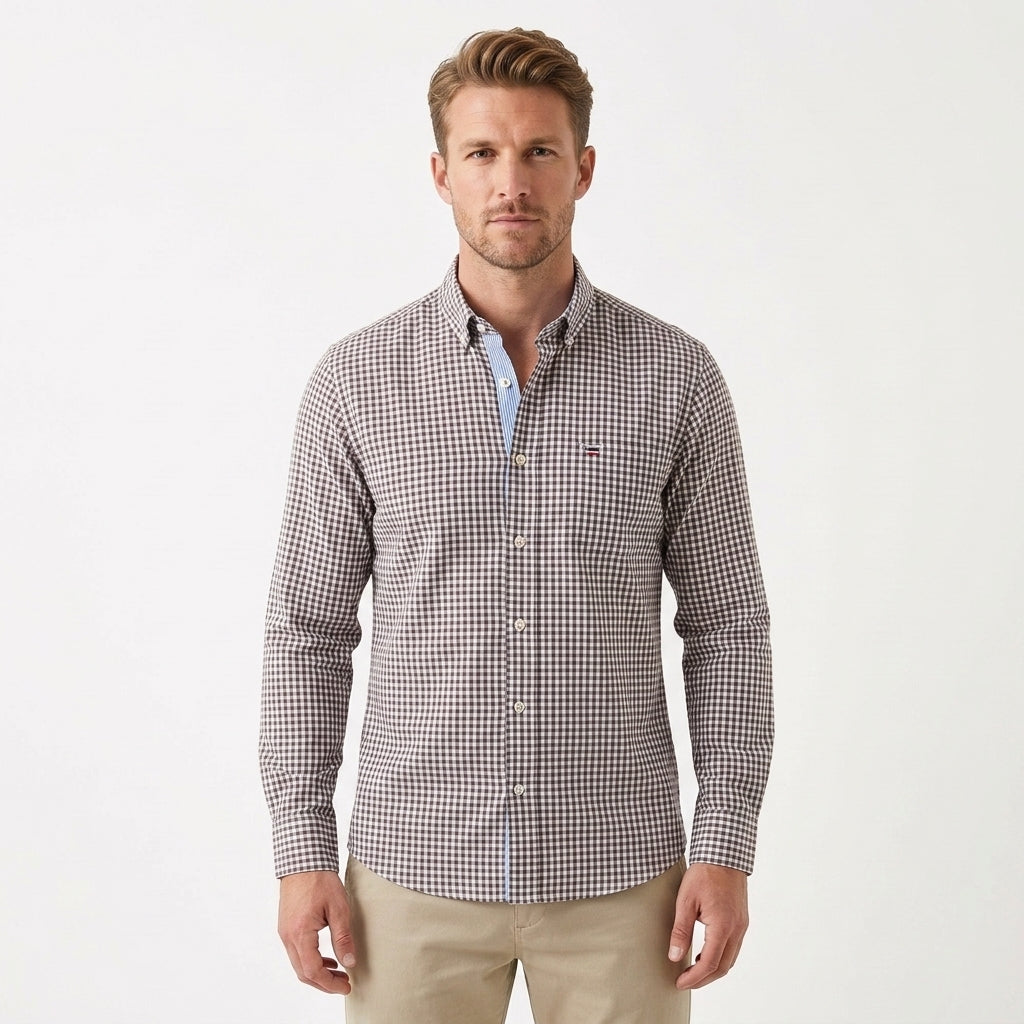 Chic Cotton Button-Up Shirt For Men