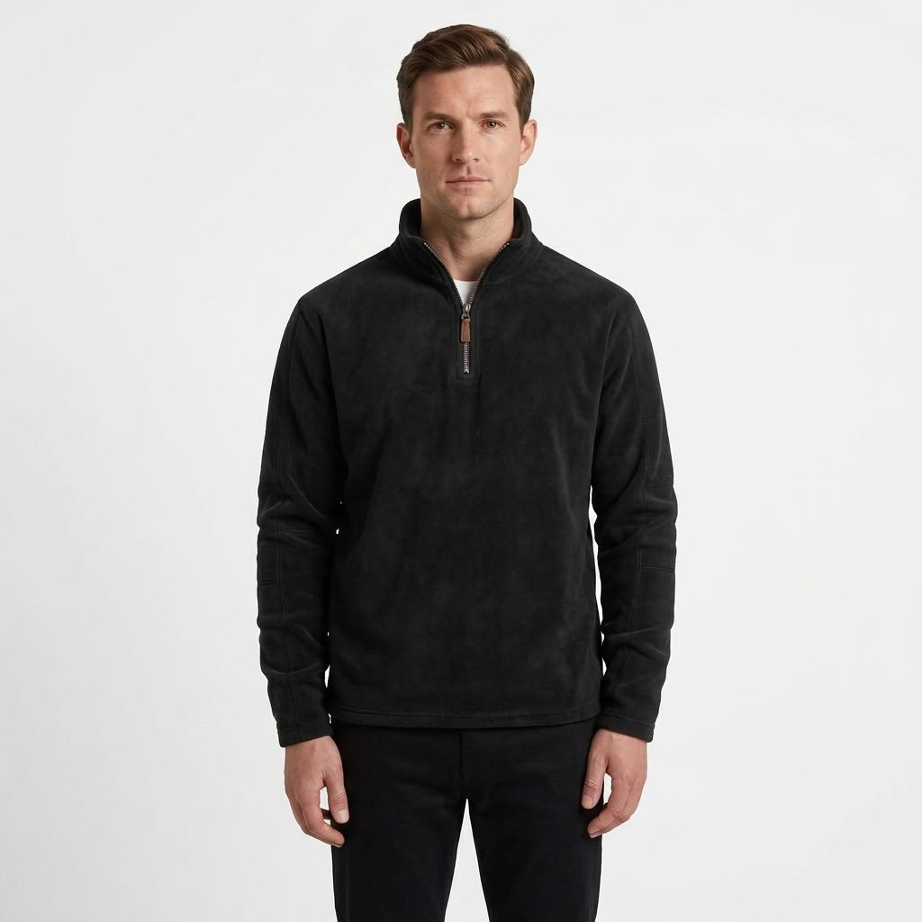 Half-Zip Stand Collar Fleece Top For Men