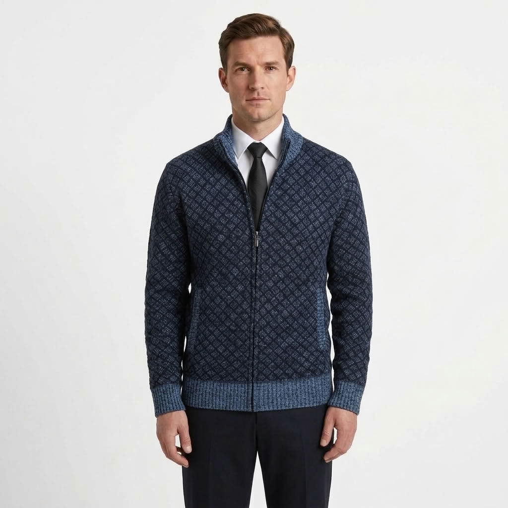 Executive Button-Up Cardigan For Men