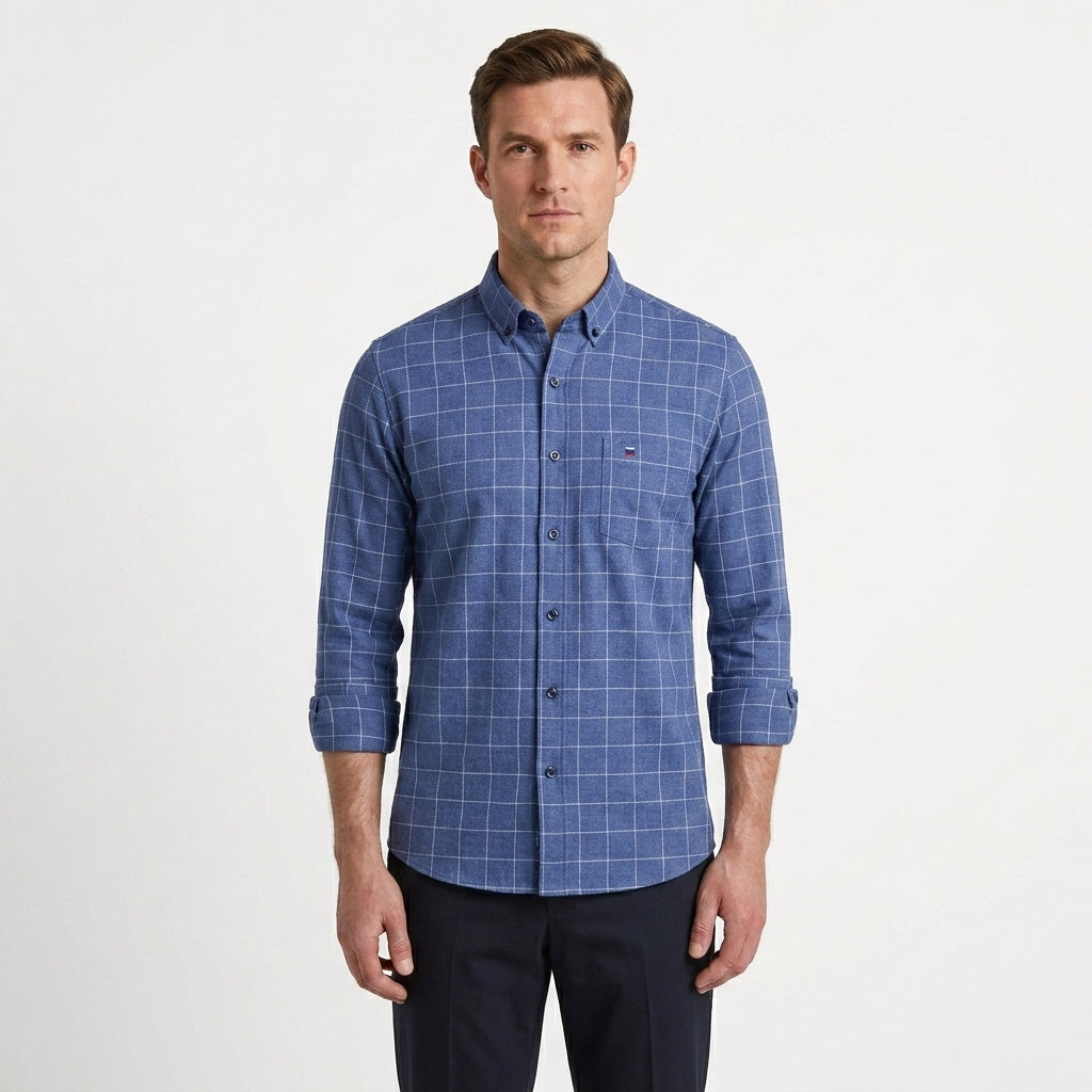 Tailored Check Pattern Shirt For Men