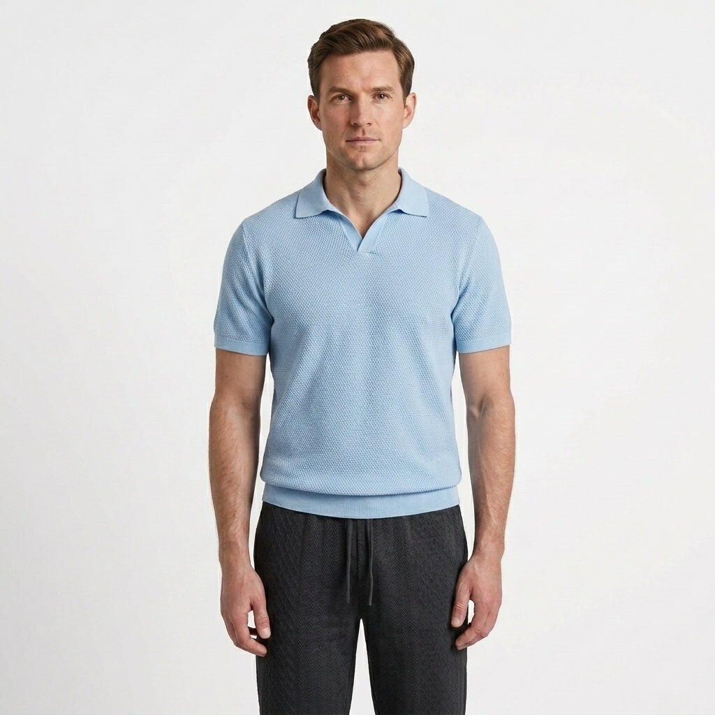 Tailored Cotton Knit Polo Shirt For Men