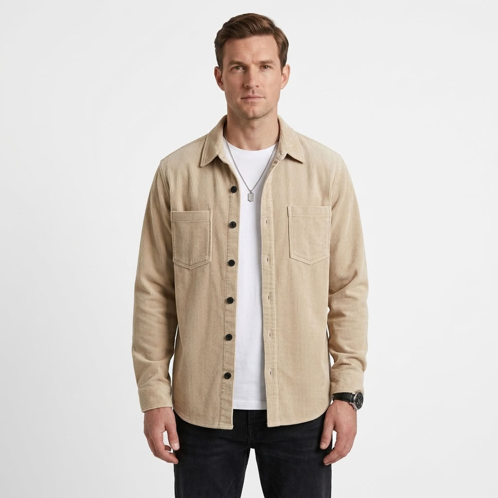 Textured Button-Up Cardigan For Men