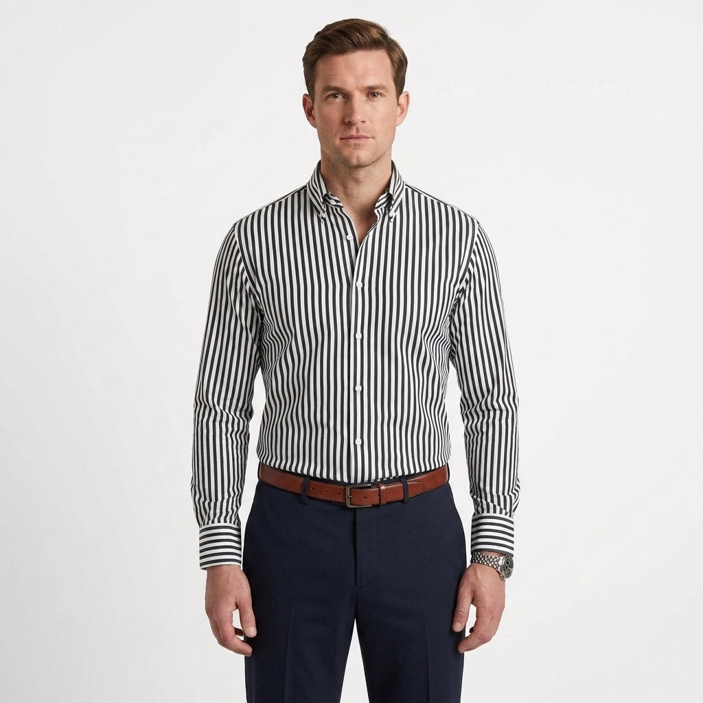 Vertical Stripe Tailored Shirt For Men