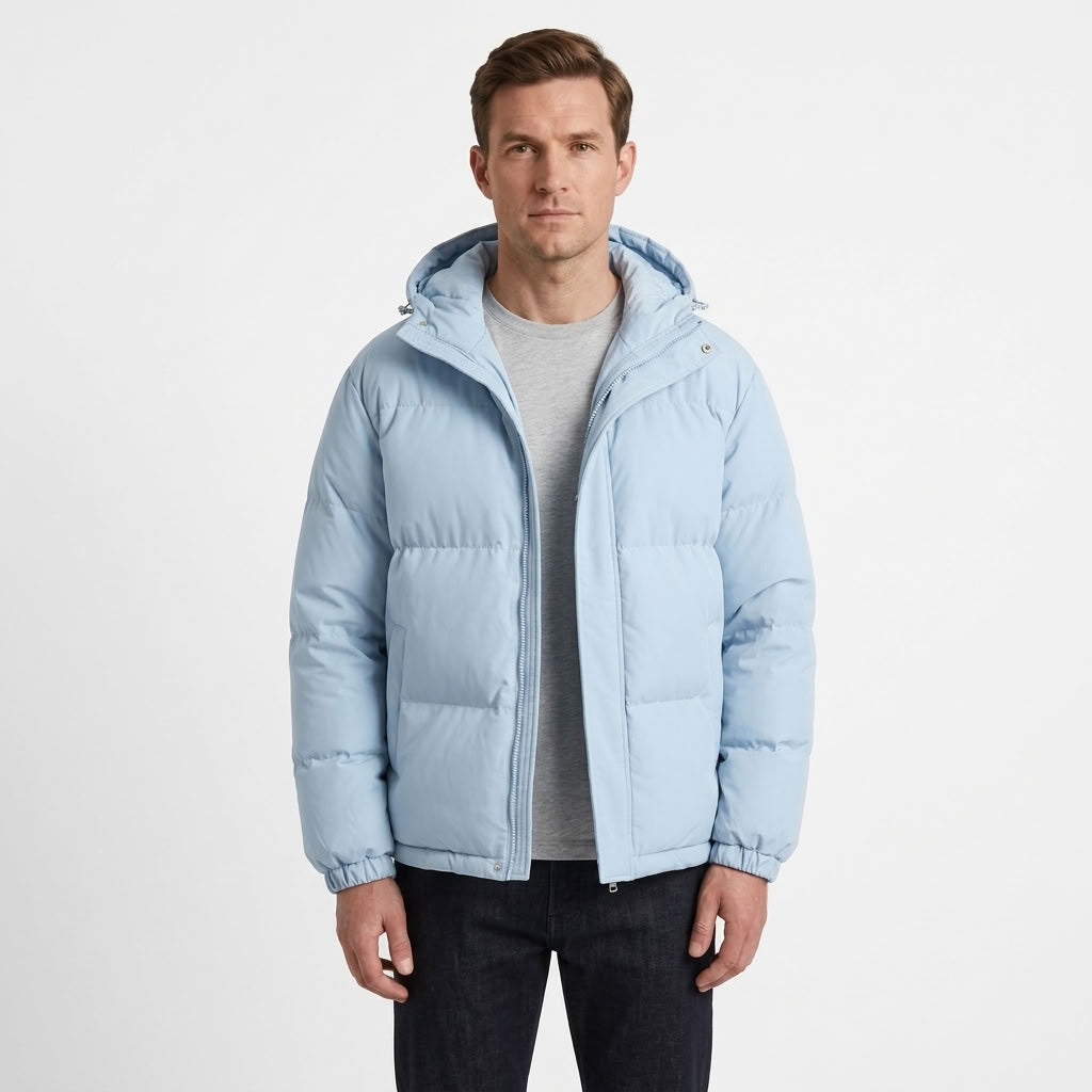 Loose Hooded Padded Winter Jacket For Men
