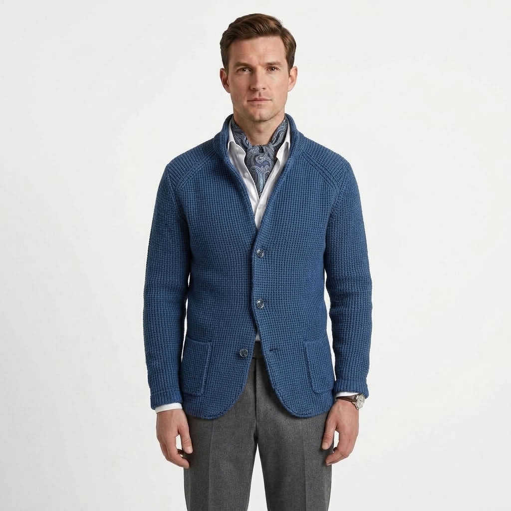 Refined Button-Up Cardigan For Men