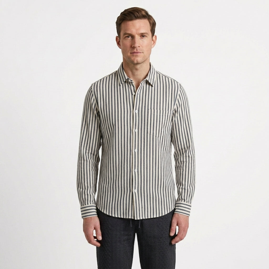 Heritage Vertical Stripe Dress Shirt For Men