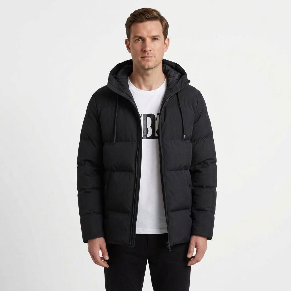 Short Hooded Winter Jacket For Men