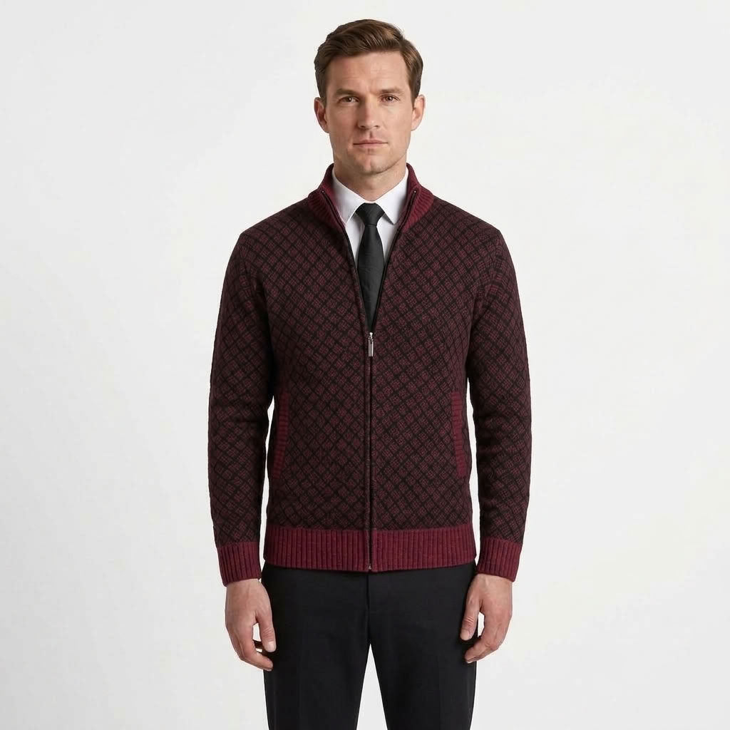Executive Button-Up Cardigan For Men