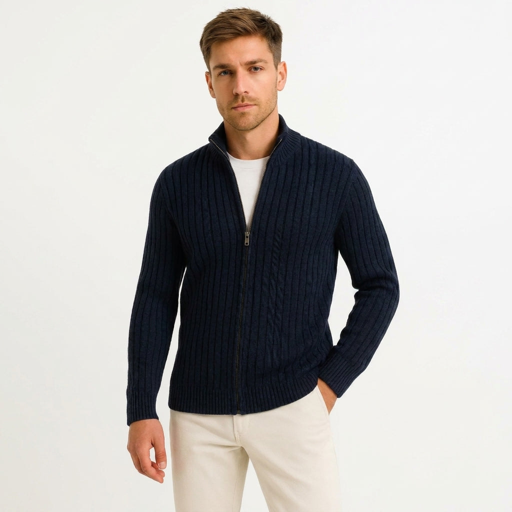 Men’s Classic Ribbed Knit Cardigan