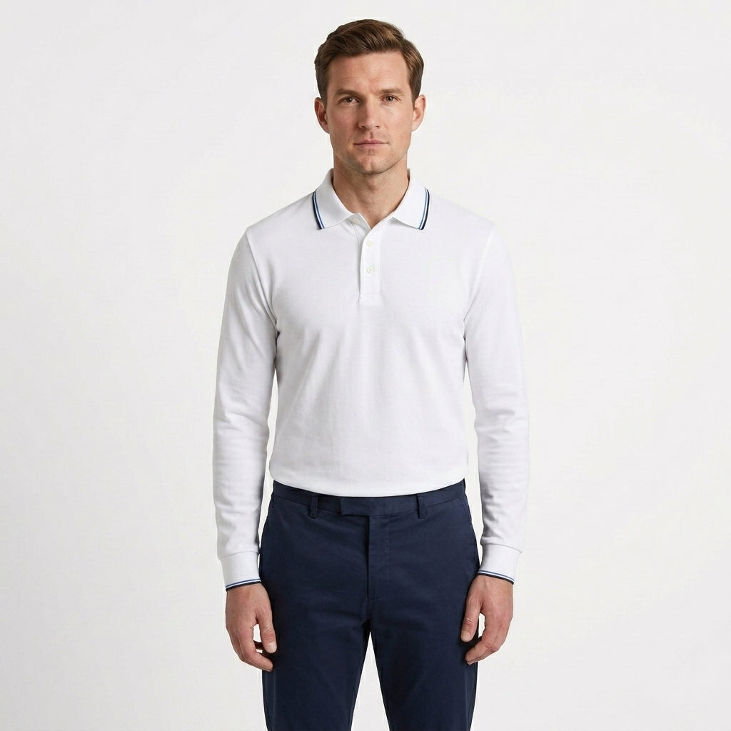 Tailored Cotton Polo Sweater For Men