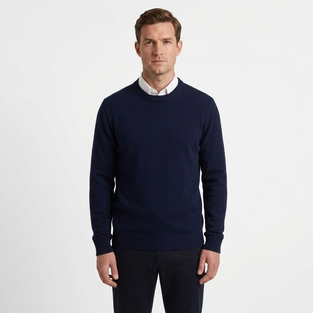 Classic Slim Fit Round Neck Sweater For Men