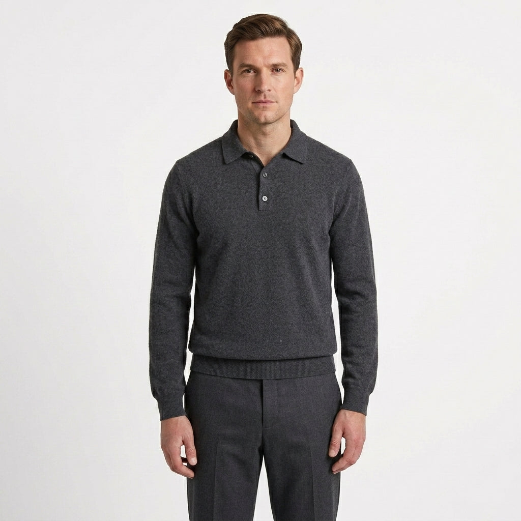 Tailored Pure Cashmere Polo Shirt For Men