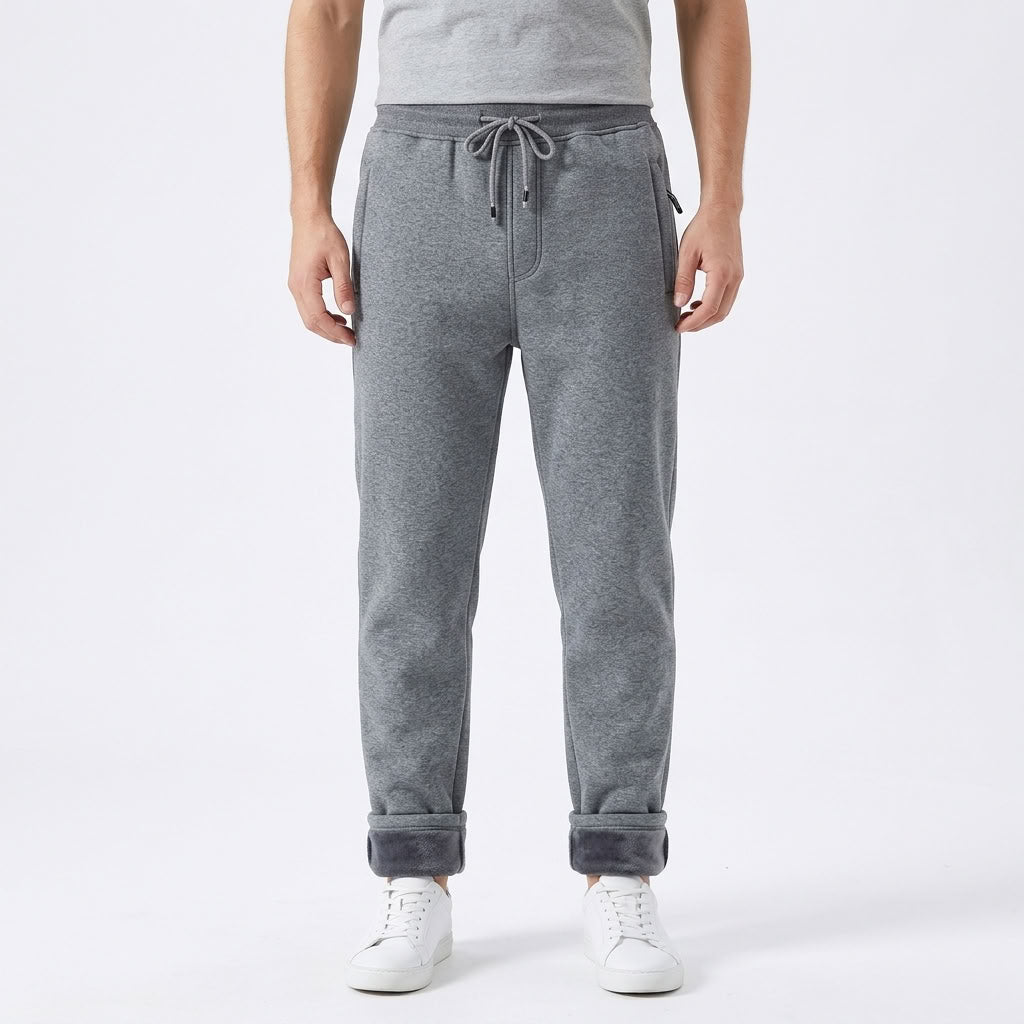 Fleece Lined Straight Leg Sweatpants For Men