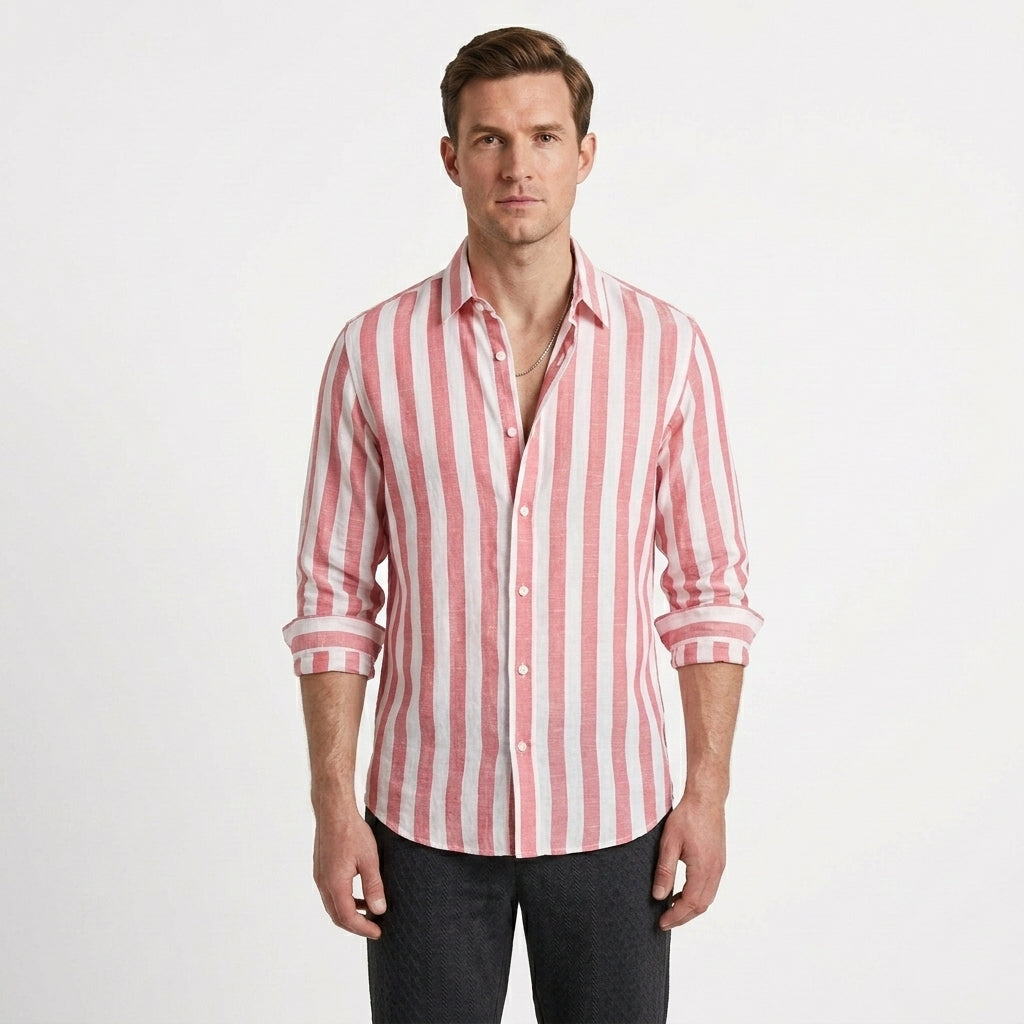 Refined Stripe Business Shirt For Men