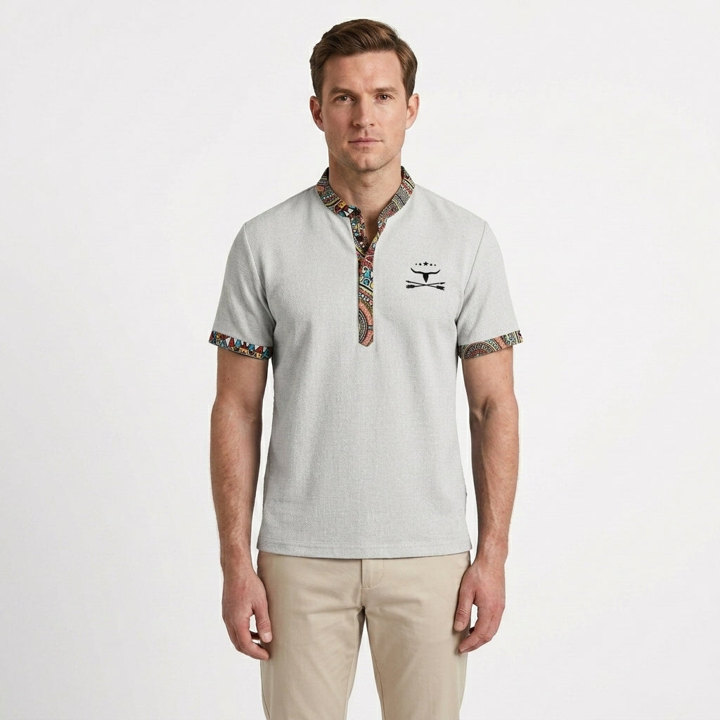 Tailored Retro Patterned Shirt For Men