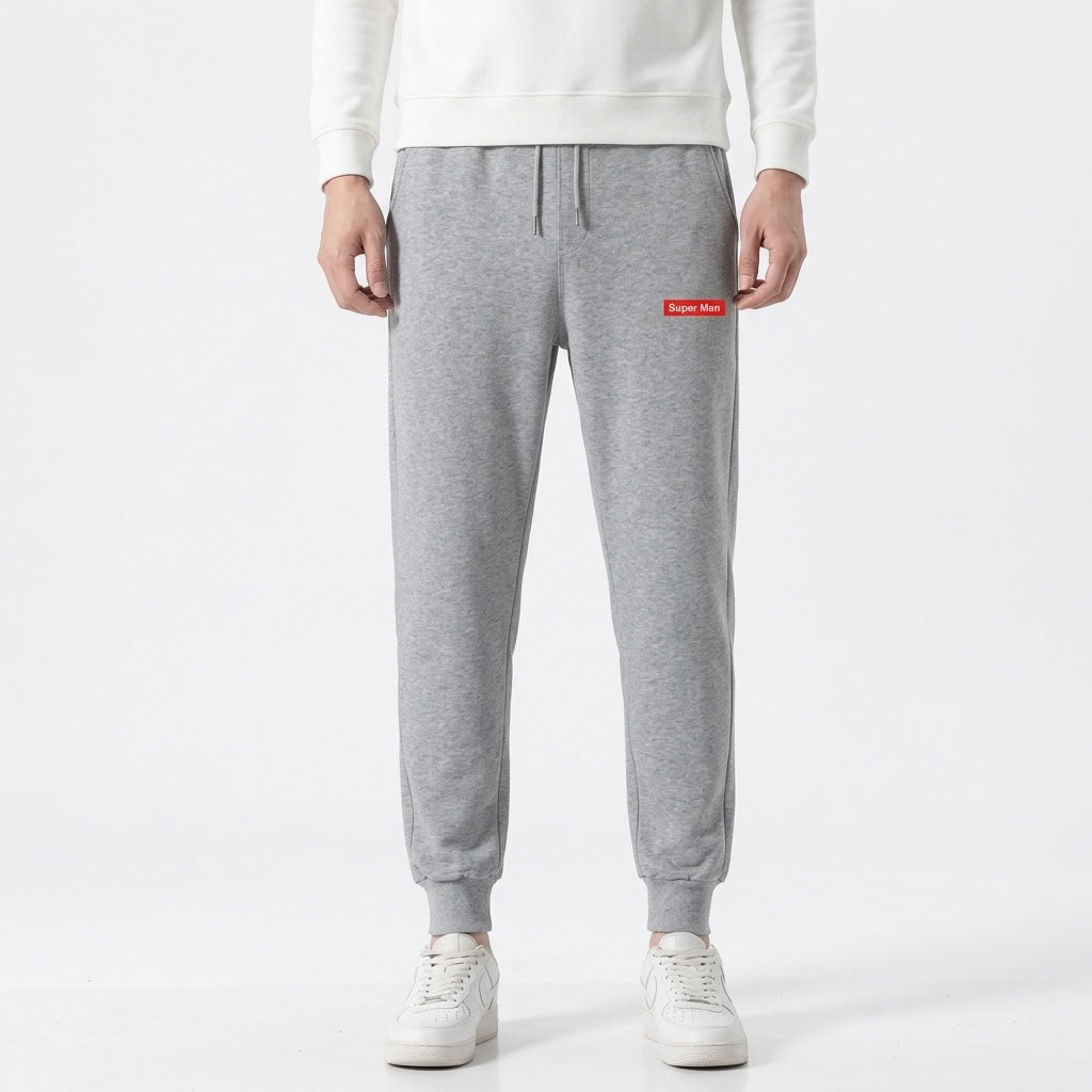 Fleece-Lined Cuffed Jogger Pants For Men