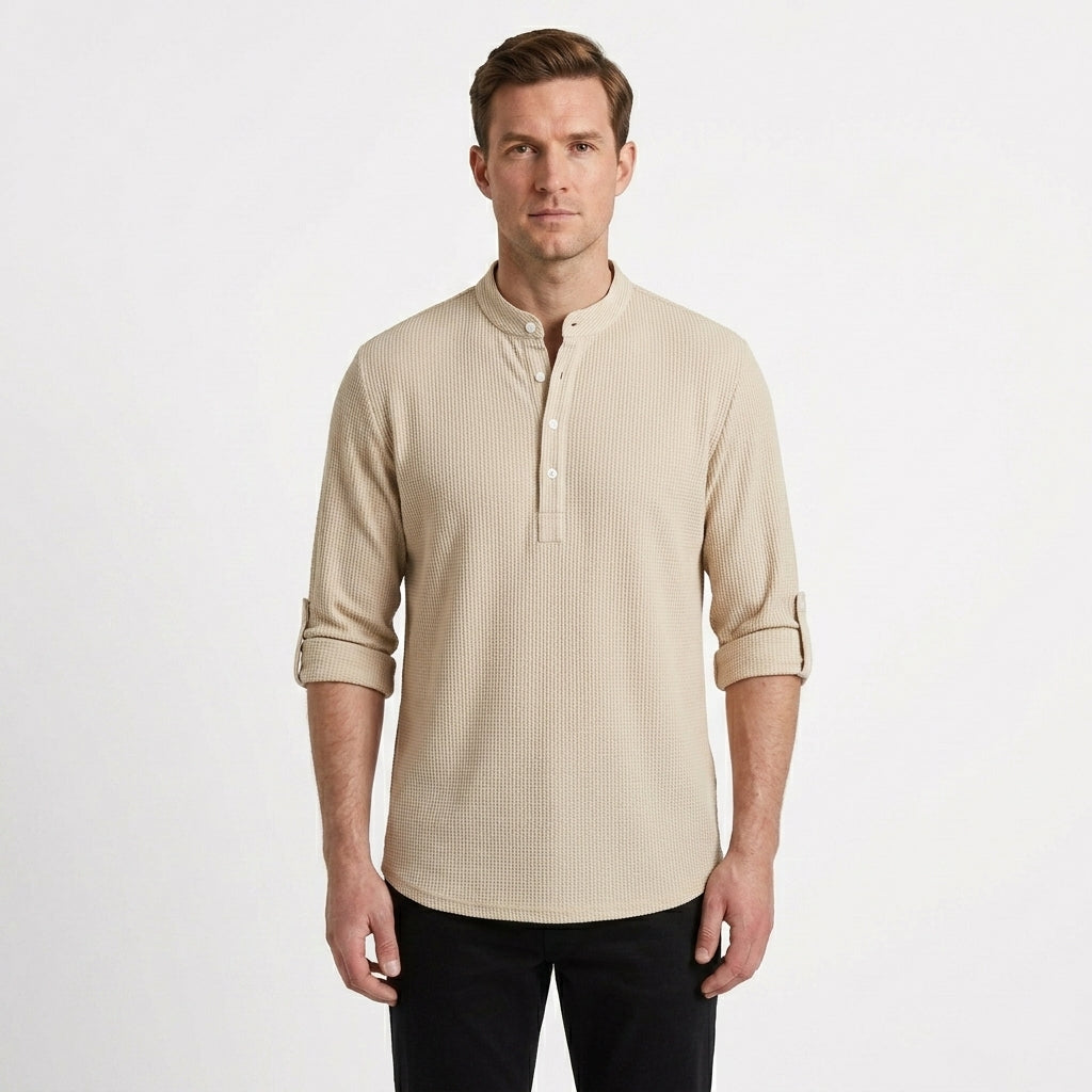 Tailored Long Sleeve Polo Shirt For Men