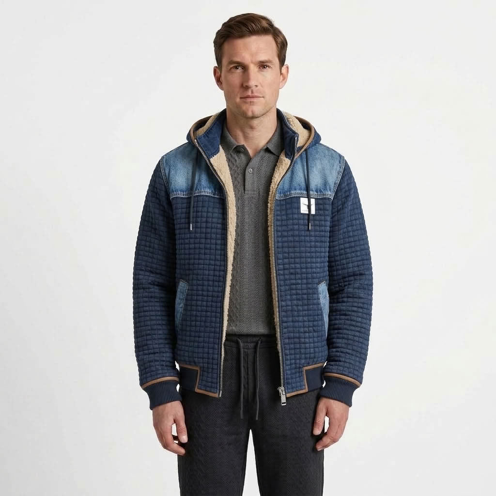 Fleece Lined Hooded Winter Jacket For Men