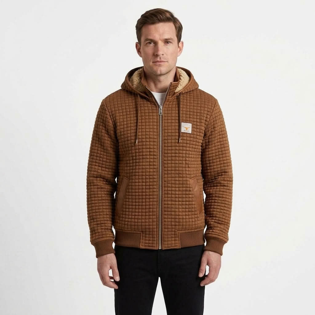 Fleece Lined Hooded Winter Jacket For Men