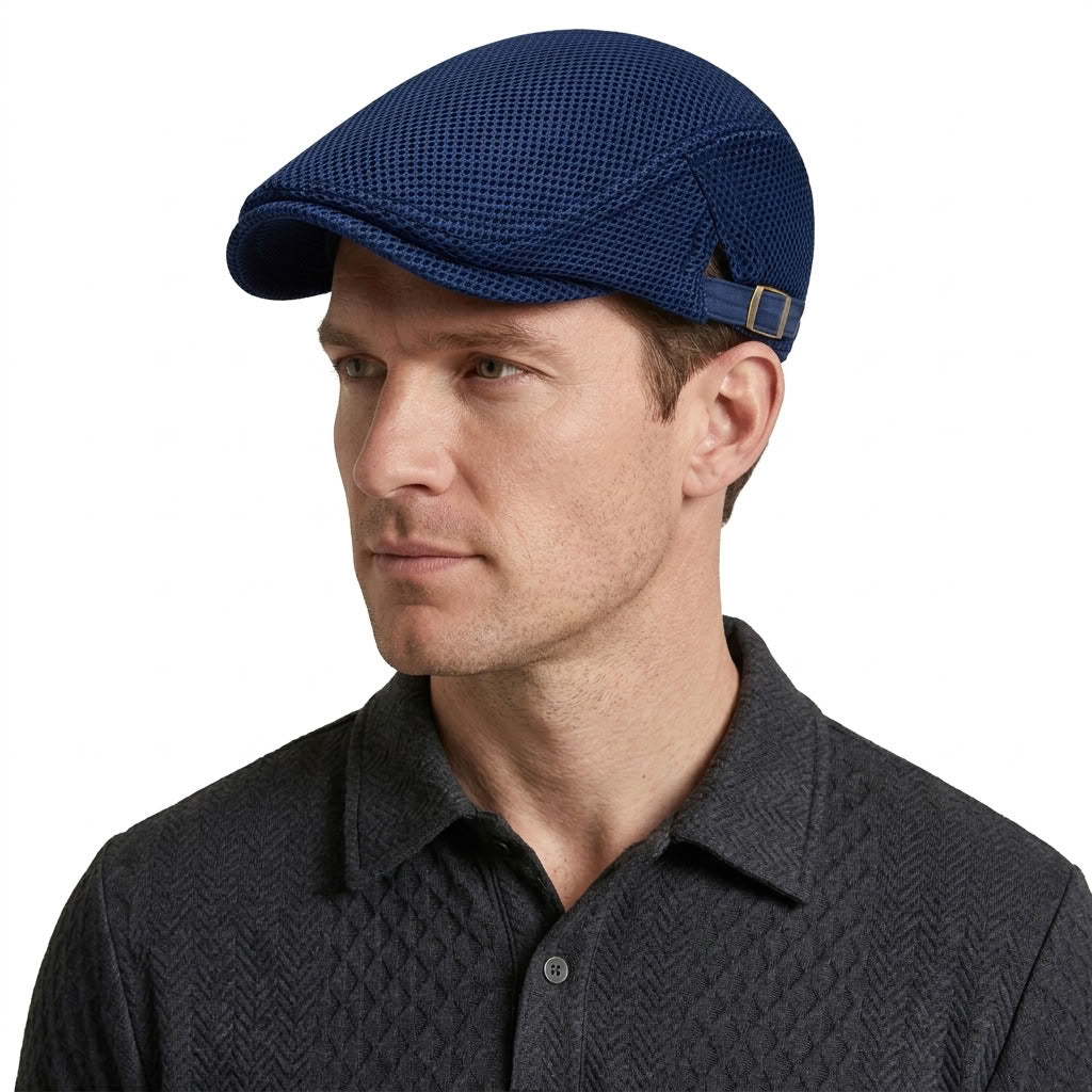 Breathable Mesh Flat Cap For Men