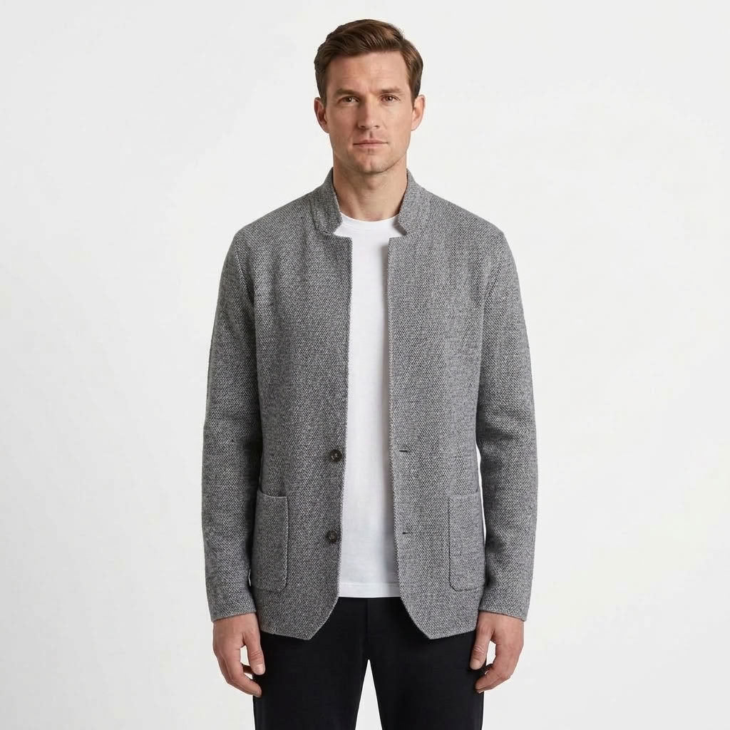 Relaxed Button-Up Cardigan For Men