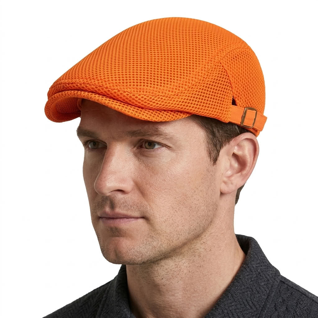 Breathable Mesh Flat Cap For Men