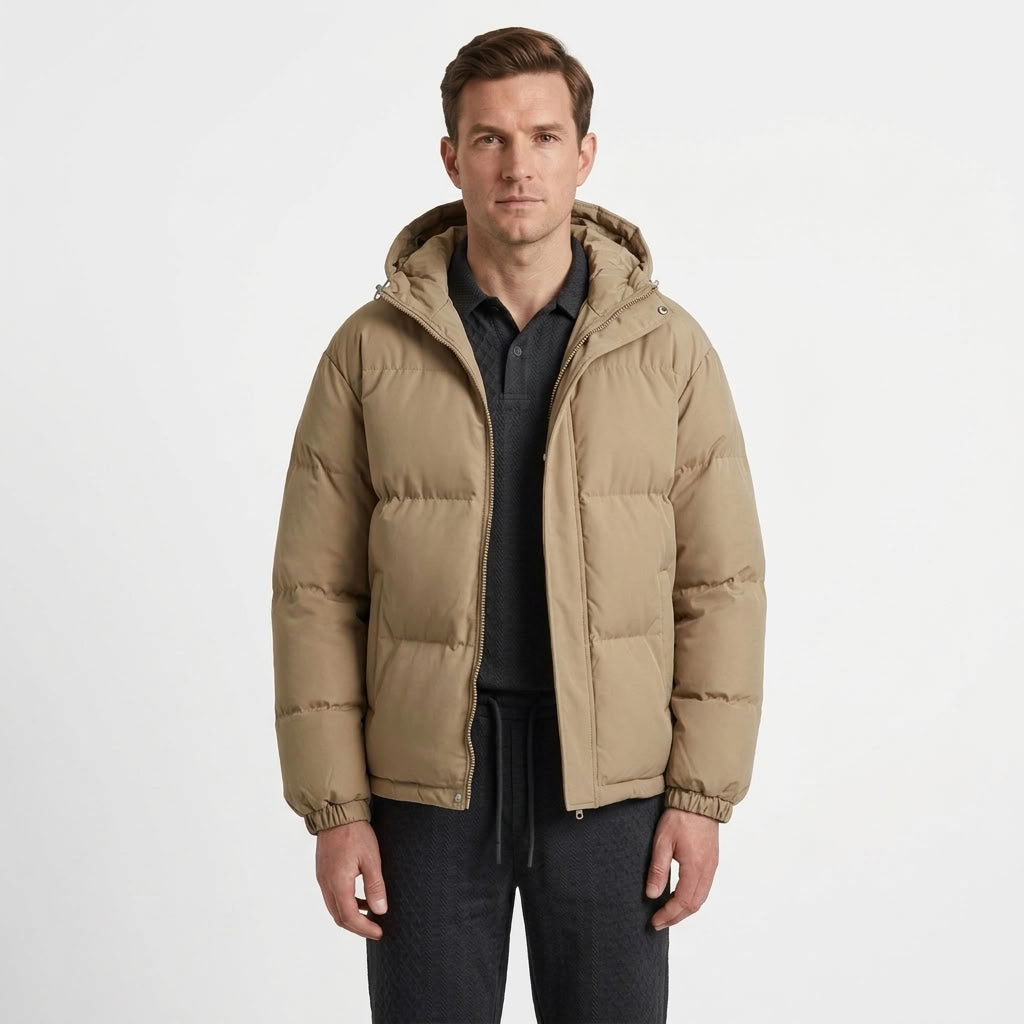 Loose Hooded Padded Winter Jacket For Men