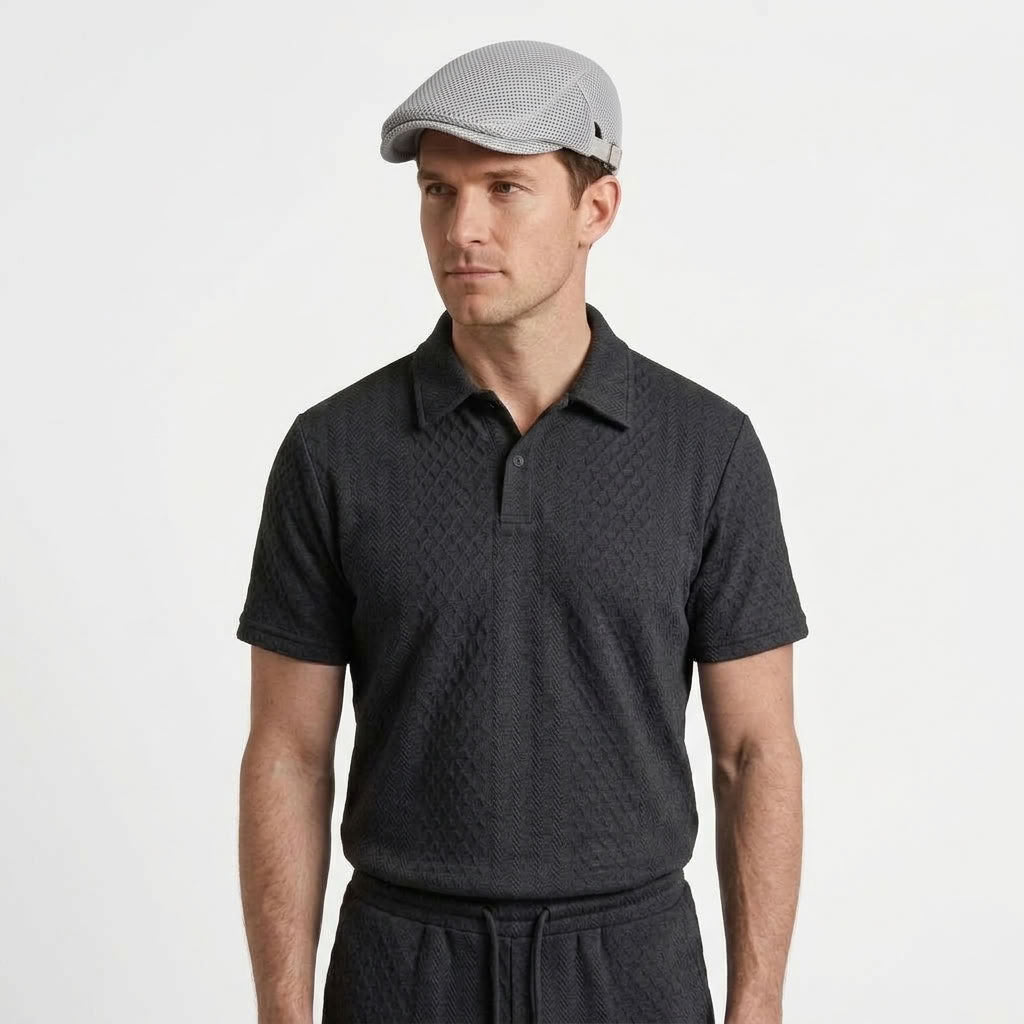 Breathable Mesh Flat Cap For Men