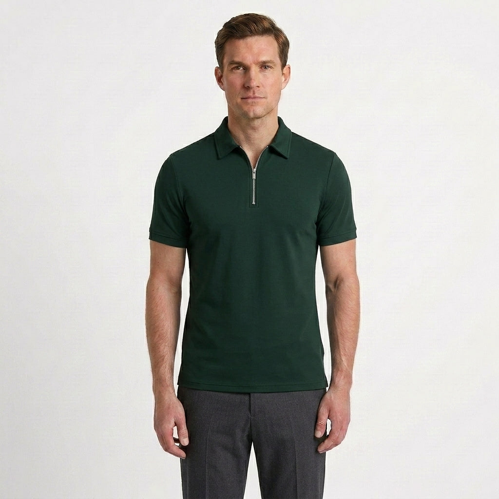 Tailored Zip Polo Shirt For Men