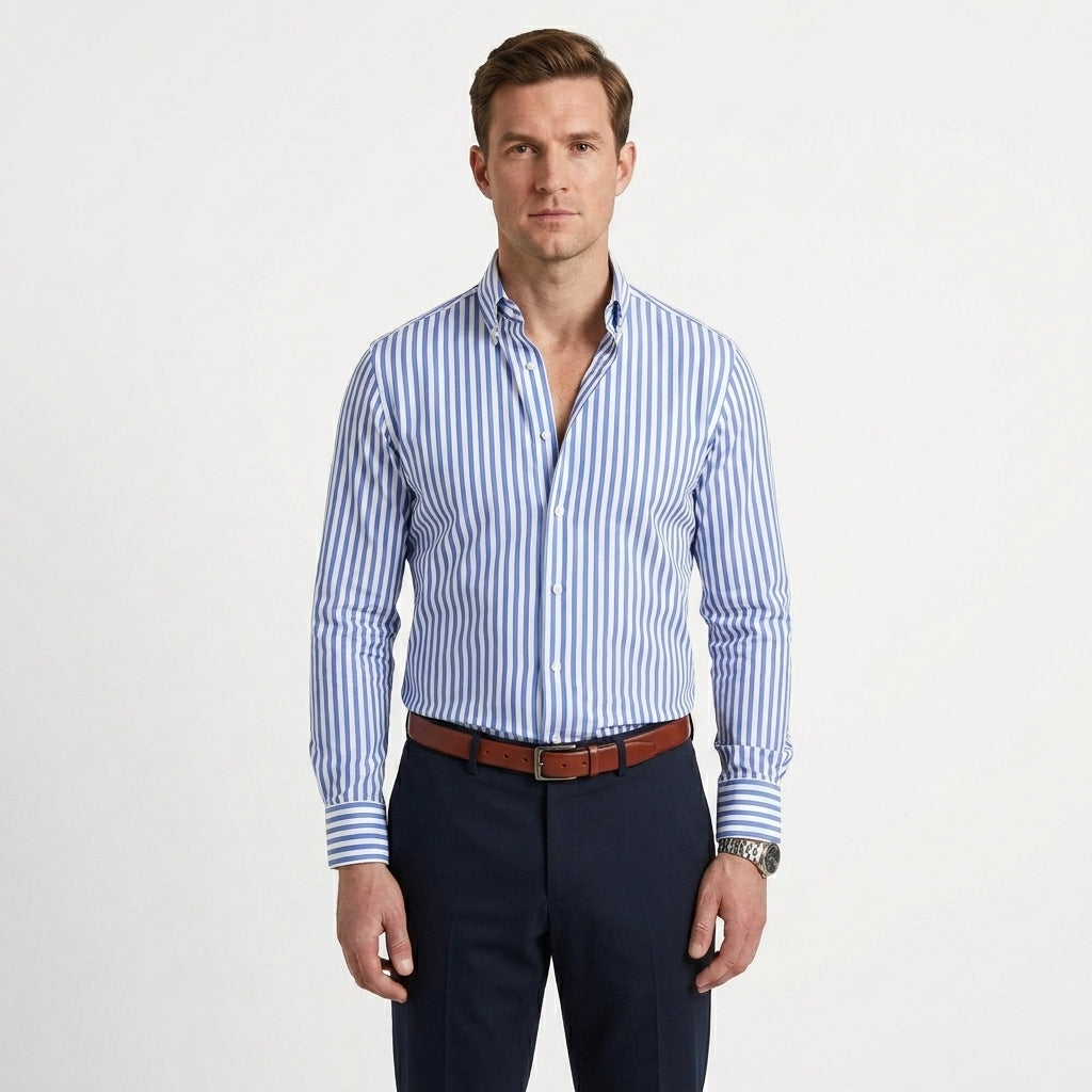 Vertical Stripe Tailored Shirt For Men
