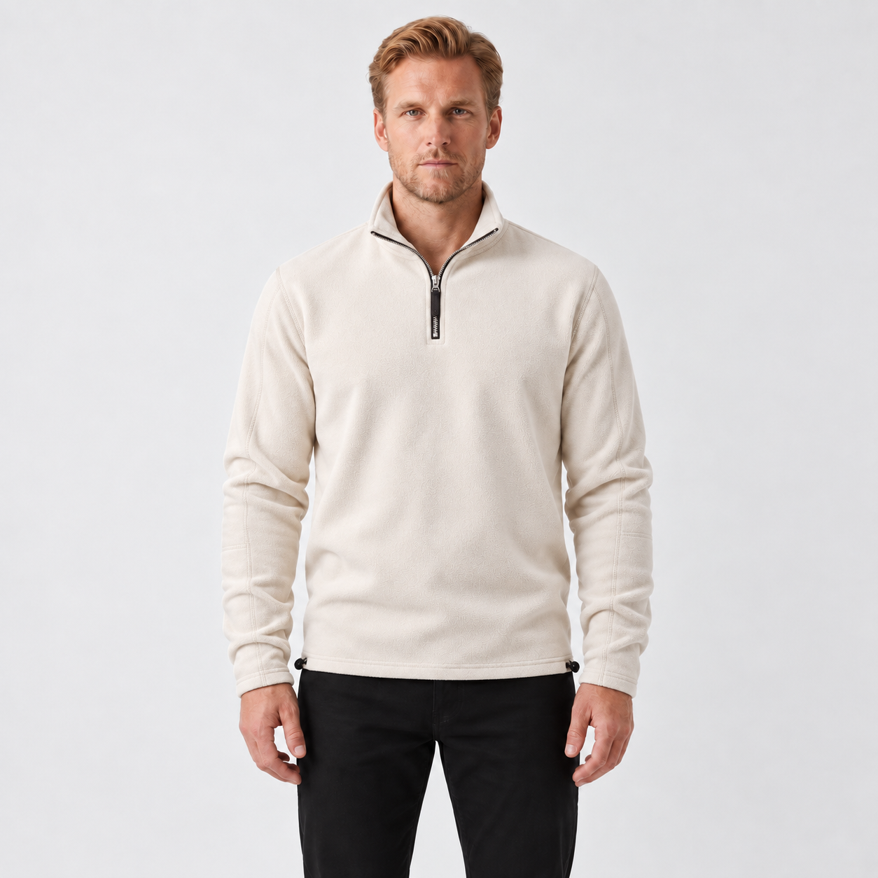 Fleece-Lined Collar Sweater For Men