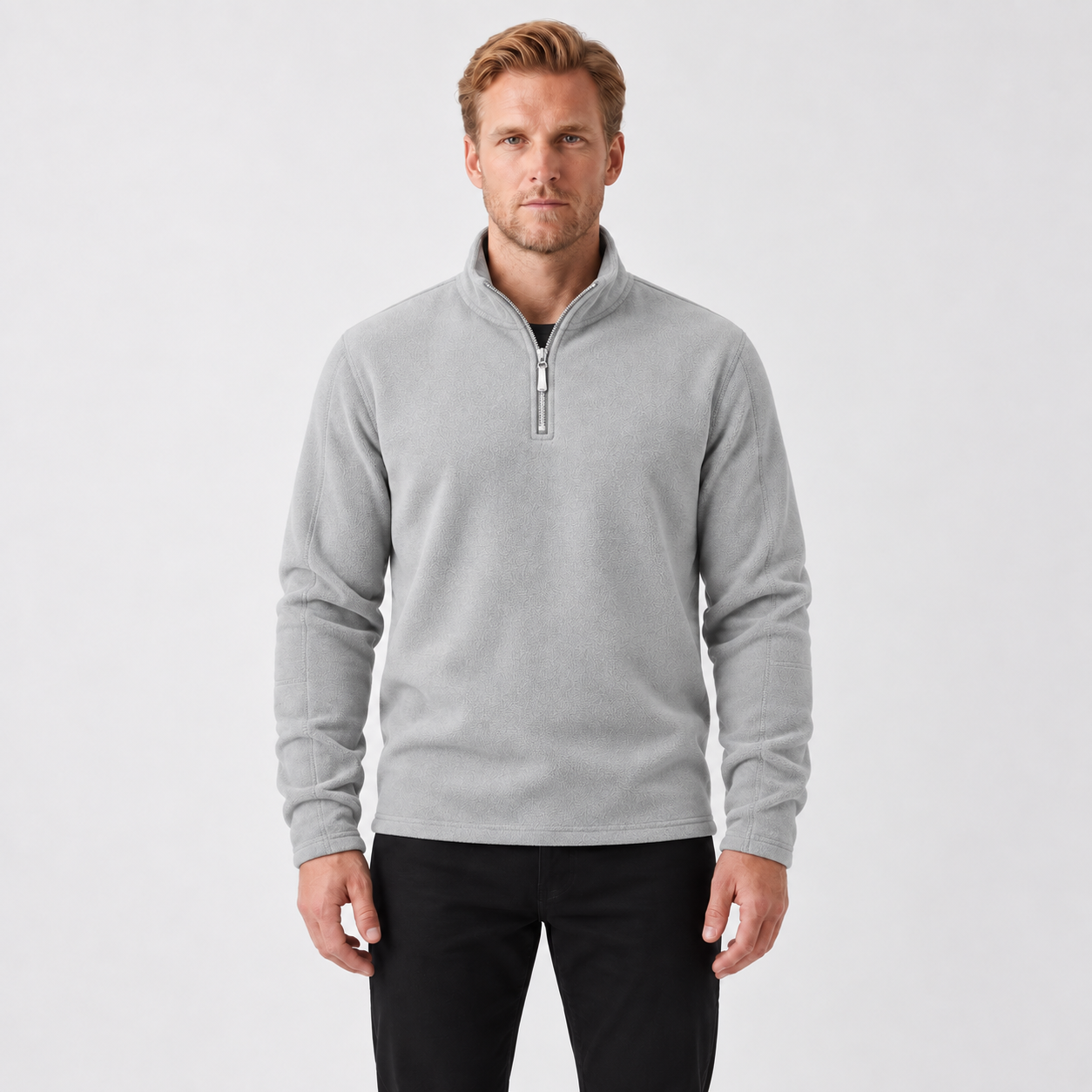 Fleece-Lined Collar Sweater For Men