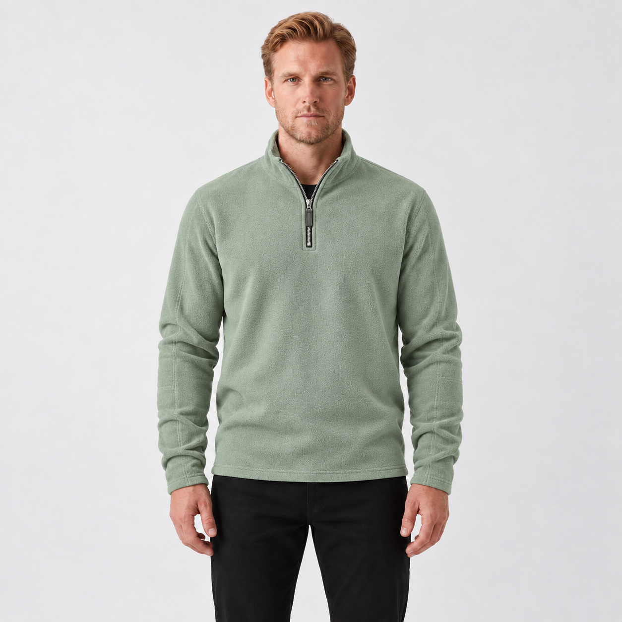 Fleece-Lined Collar Sweater For Men
