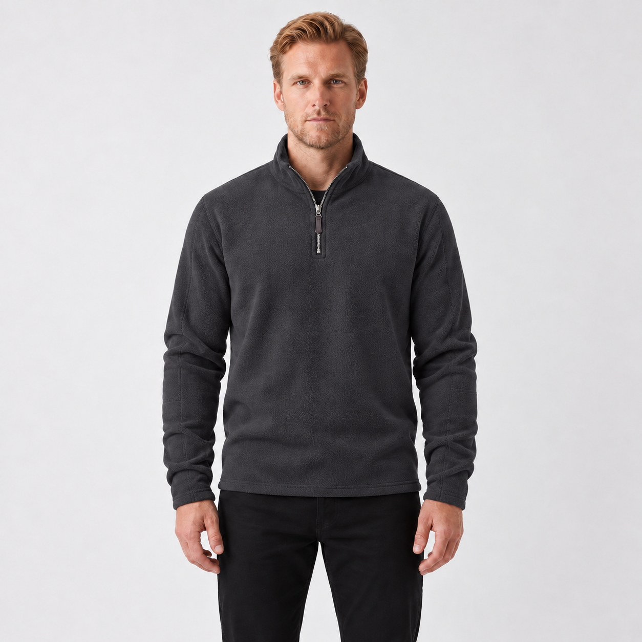 Fleece-Lined Collar Sweater For Men