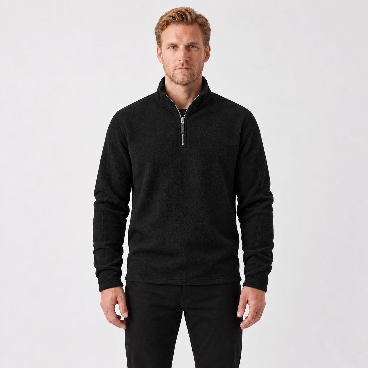 Fleece-Lined Collar Sweater For Men