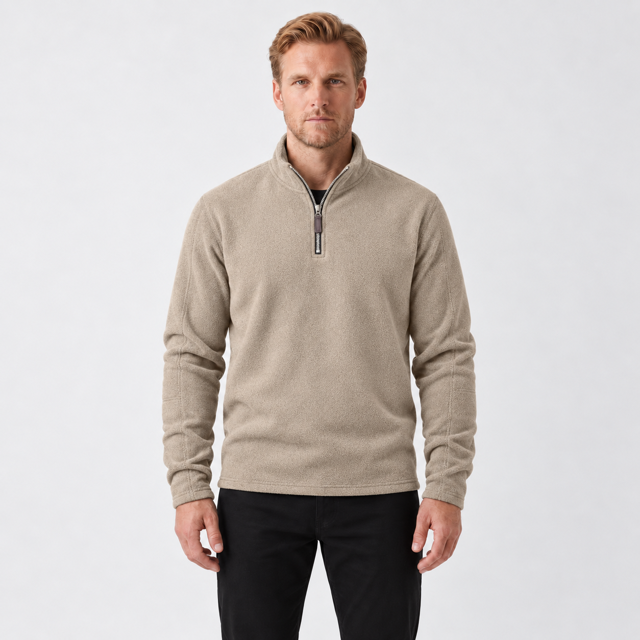 Fleece-Lined Collar Sweater For Men