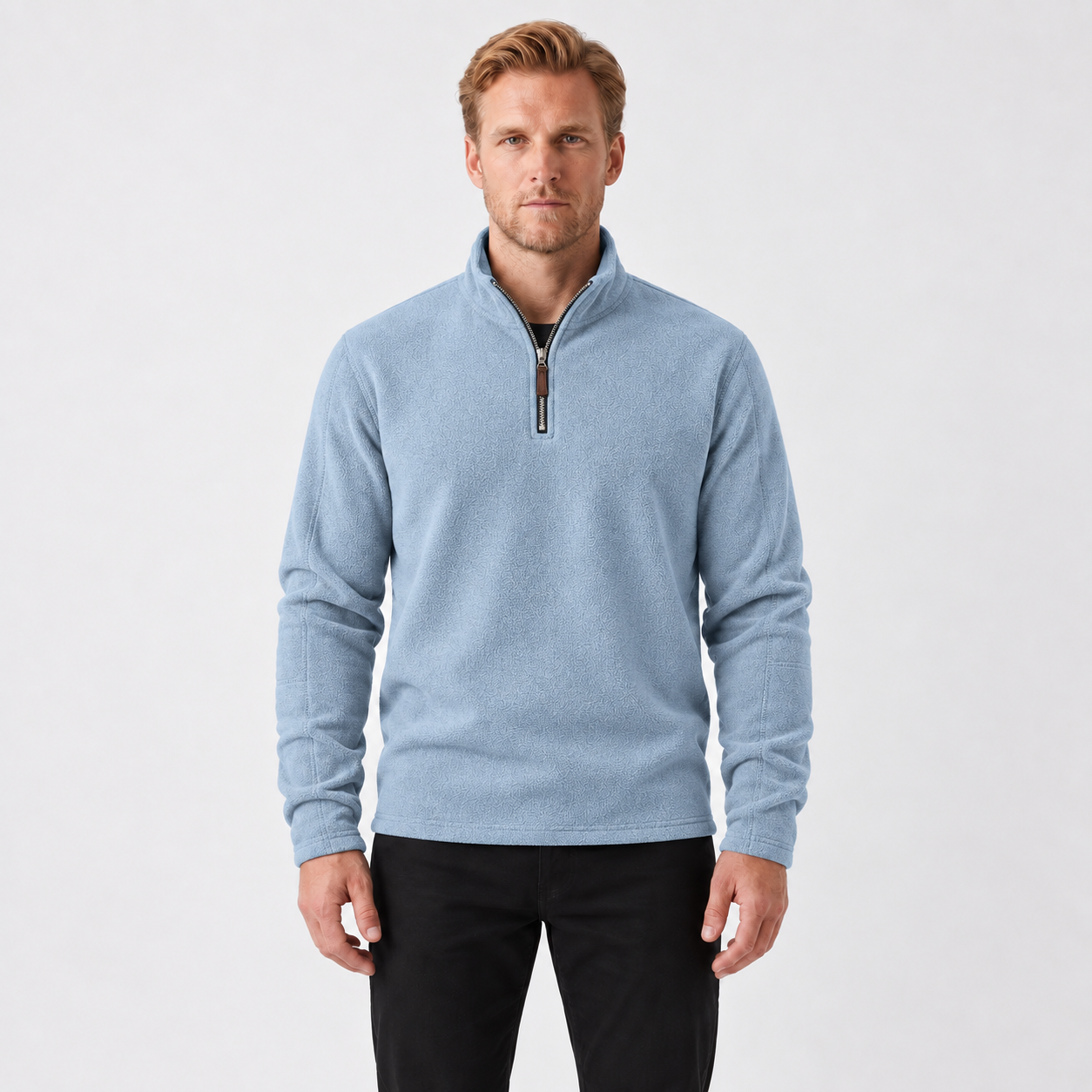 Fleece-Lined Collar Sweater For Men