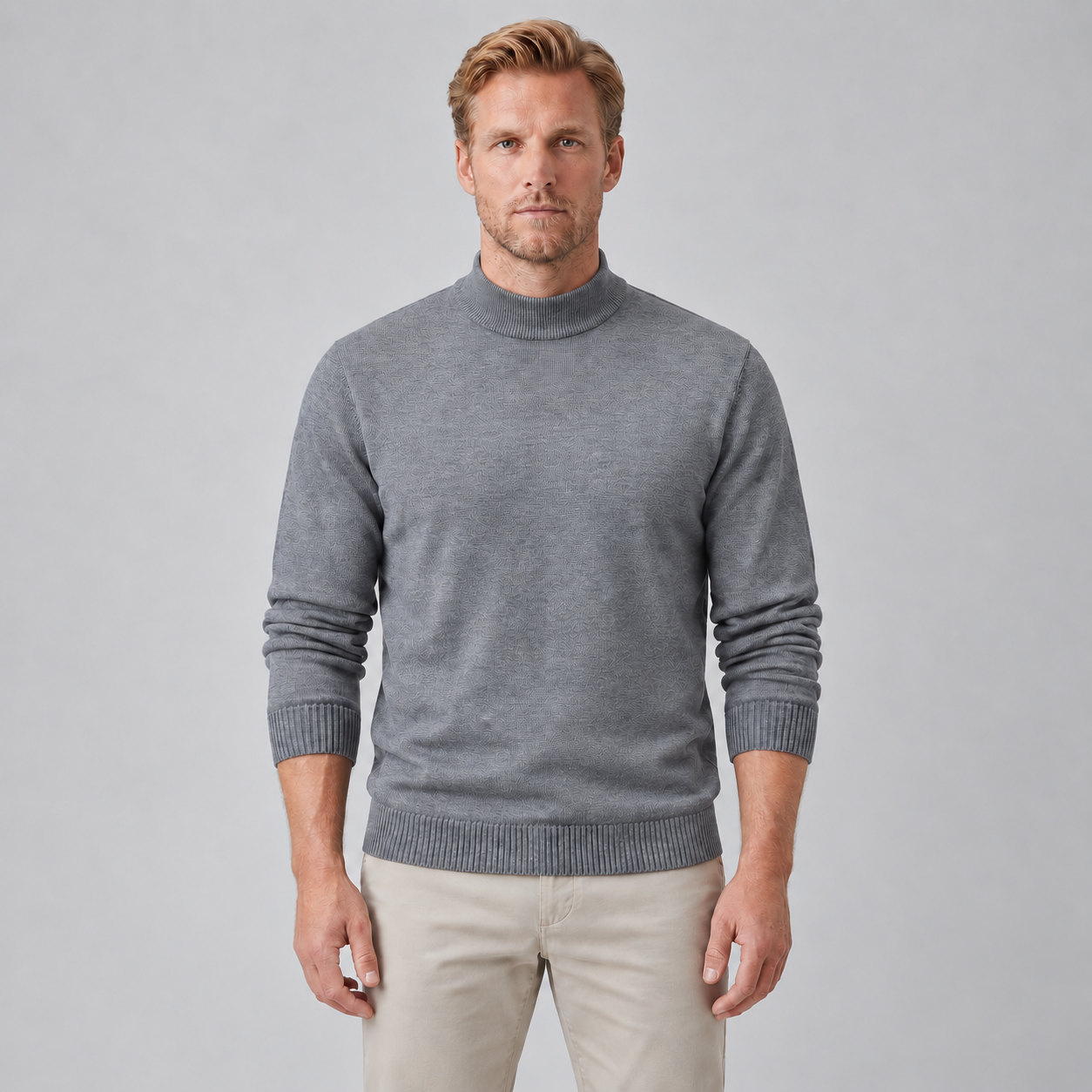 Thickened Half-Turtleneck Sweater For Men