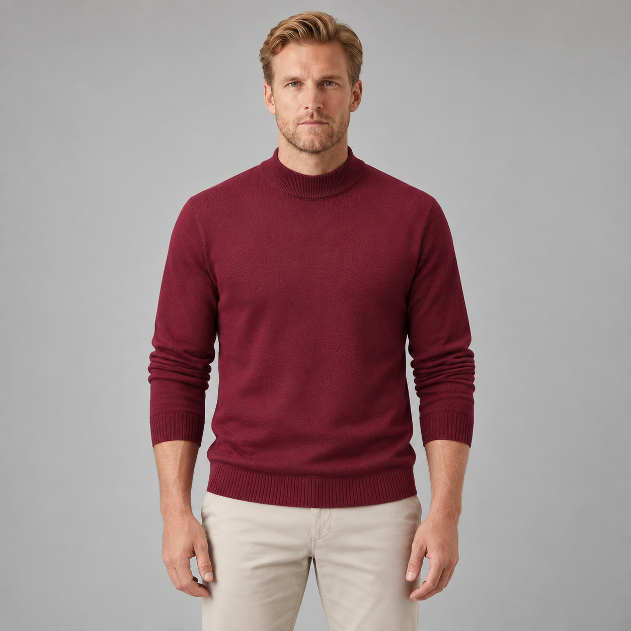 Thickened Half-Turtleneck Sweater For Men