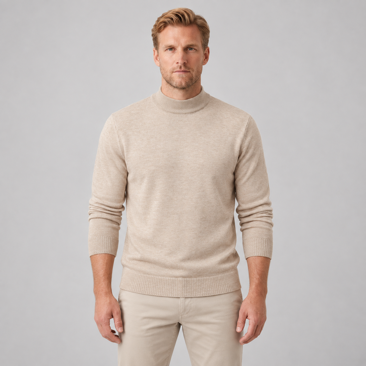 Thickened Half-Turtleneck Sweater For Men