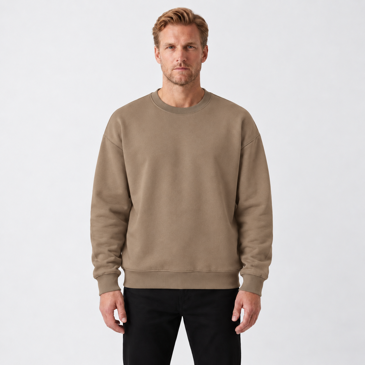 Heavyweight Fleece Crew Neck Sweatshirt For Men