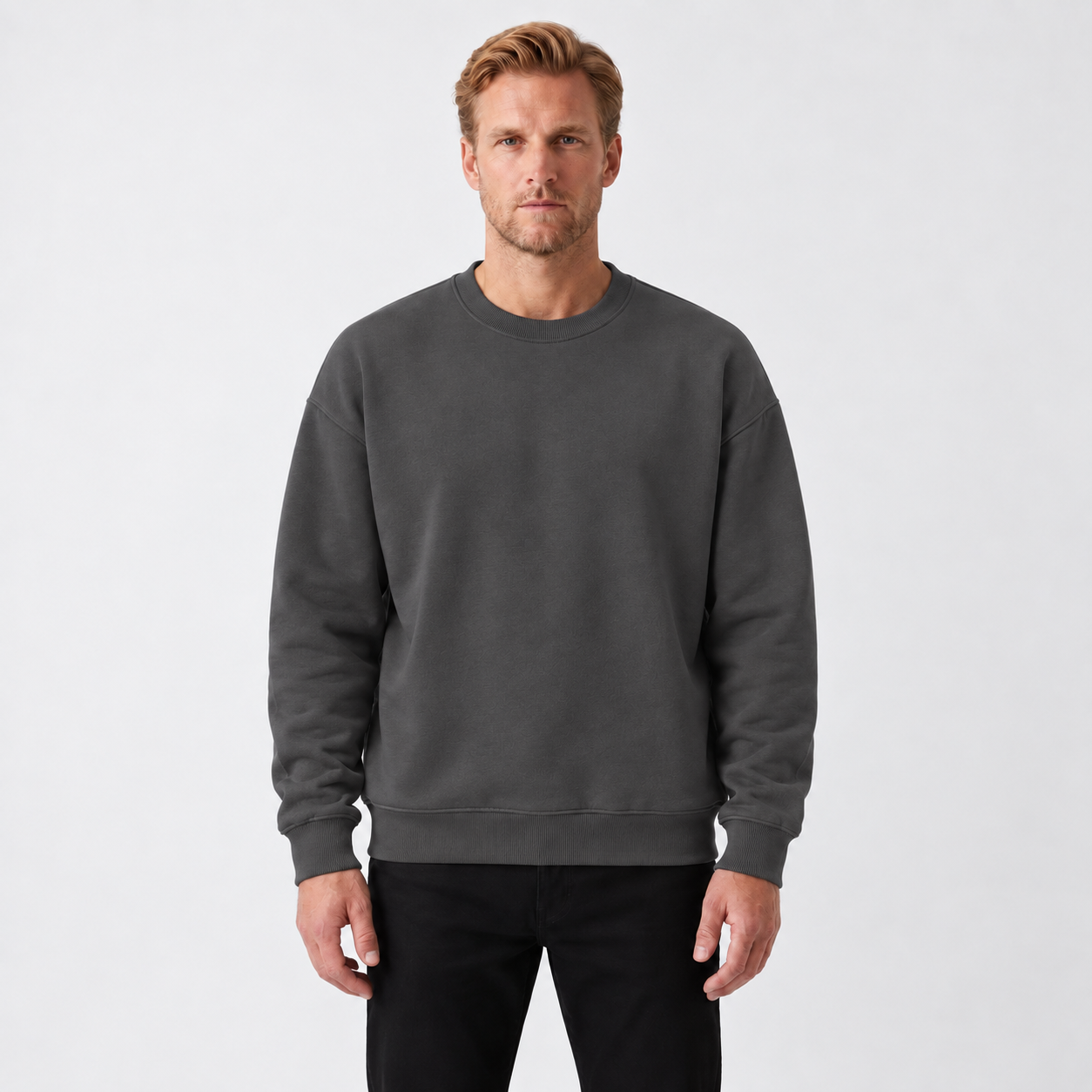 Heavyweight Fleece Crew Neck Sweatshirt For Men