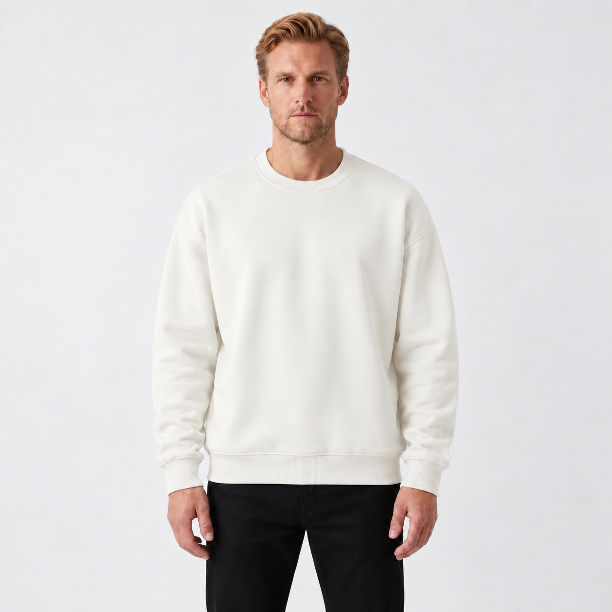 Heavyweight Fleece Crew Neck Sweatshirt For Men