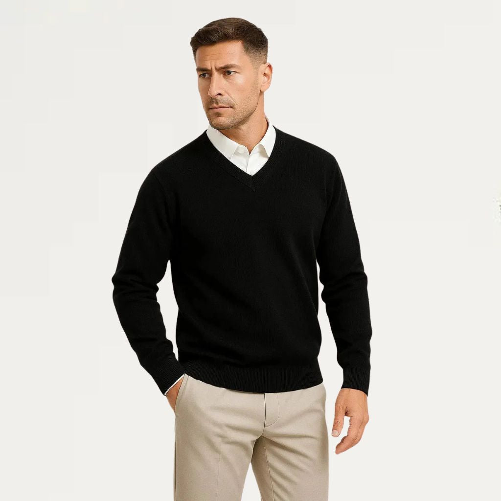 Men’s V-Neck Wool Sweater