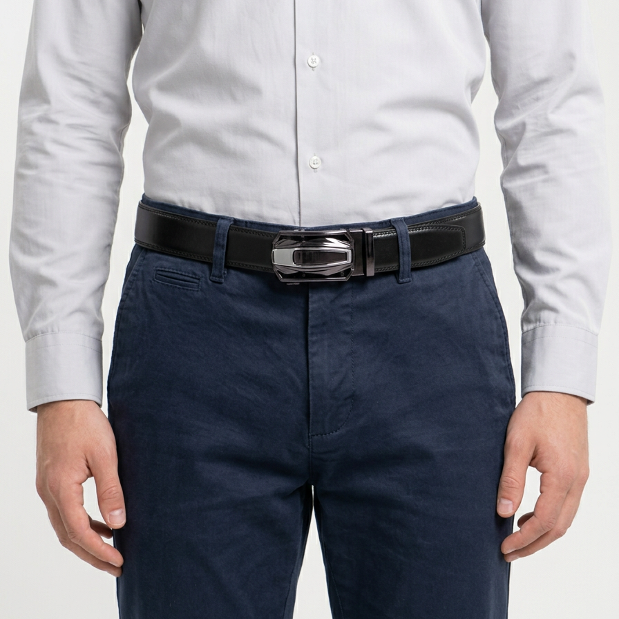 Genuine Leather Auto-Lock Belt For Men