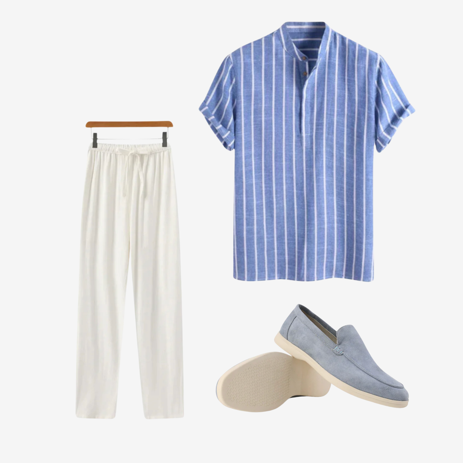 Men’s Pierre Shirt, Lorenzo Linen Pants & Antonio Loafers Set