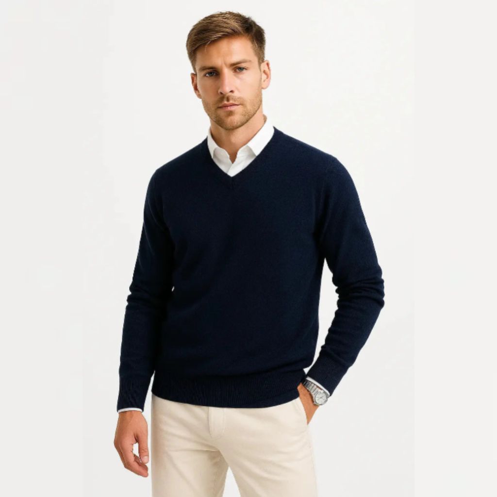 Men’s V-Neck Knit Sweater